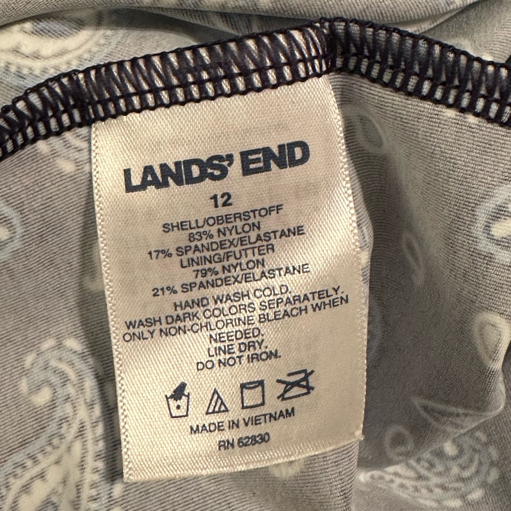 Lands' End Blue Paisley Tankini Swimsuit Top - Picture 10 of 13